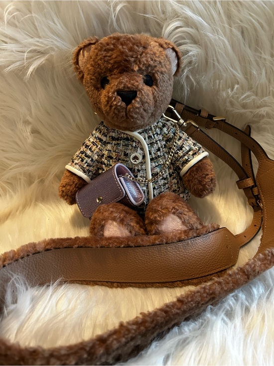 kate spade Handbags - kate spade Brown Plush Bear Charm with Tweed Mini Backpack